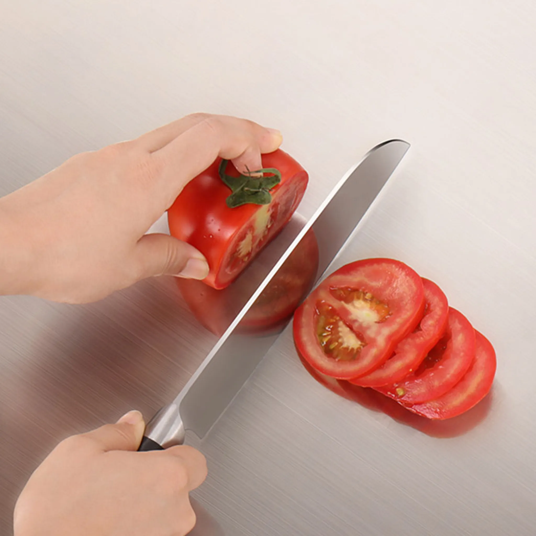 🔪Stainless Steel Cutting Board: Protect your family’s health with a non-porous, odor-resistant surface that never cracks.