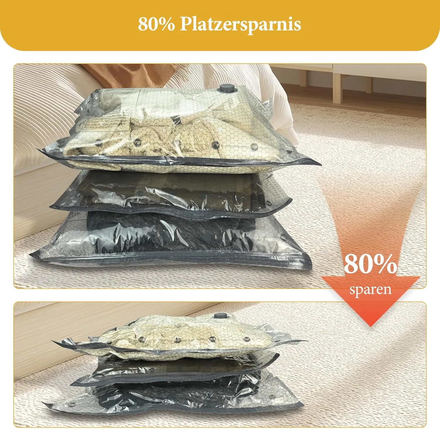 Vacuum Storage Bags: Pack two weeks of clothing into one carry-on by removing bulky air in seconds. 🧳