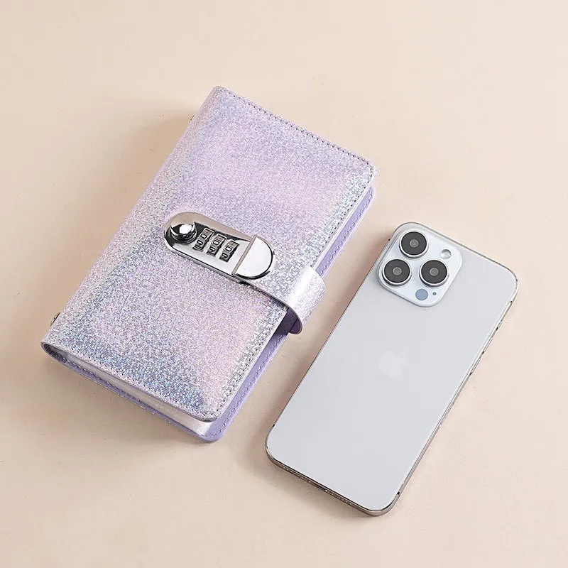 Holographic Glitter Locking Cash Savings Binder