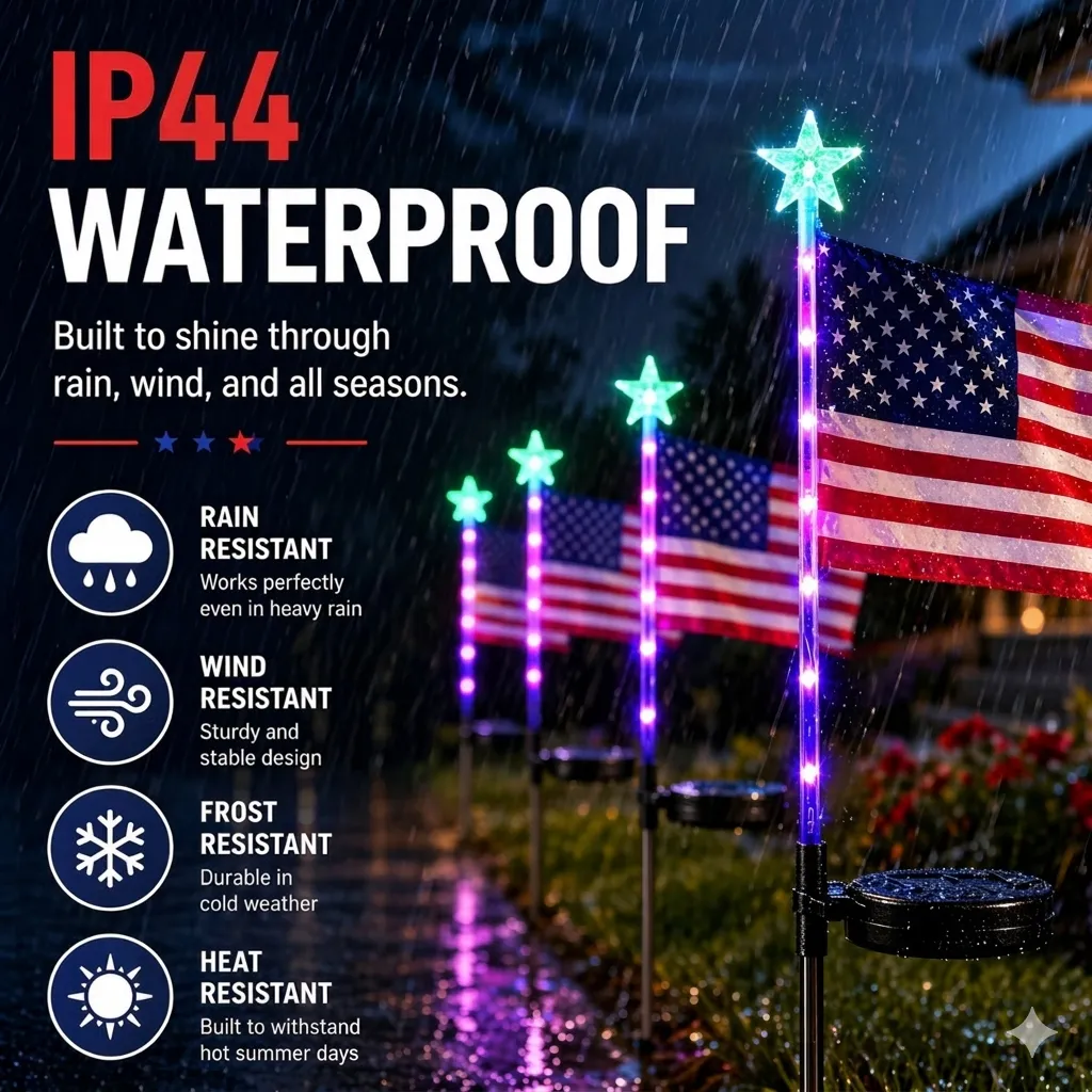 🇺🇸 LED Flag Solar Lights
