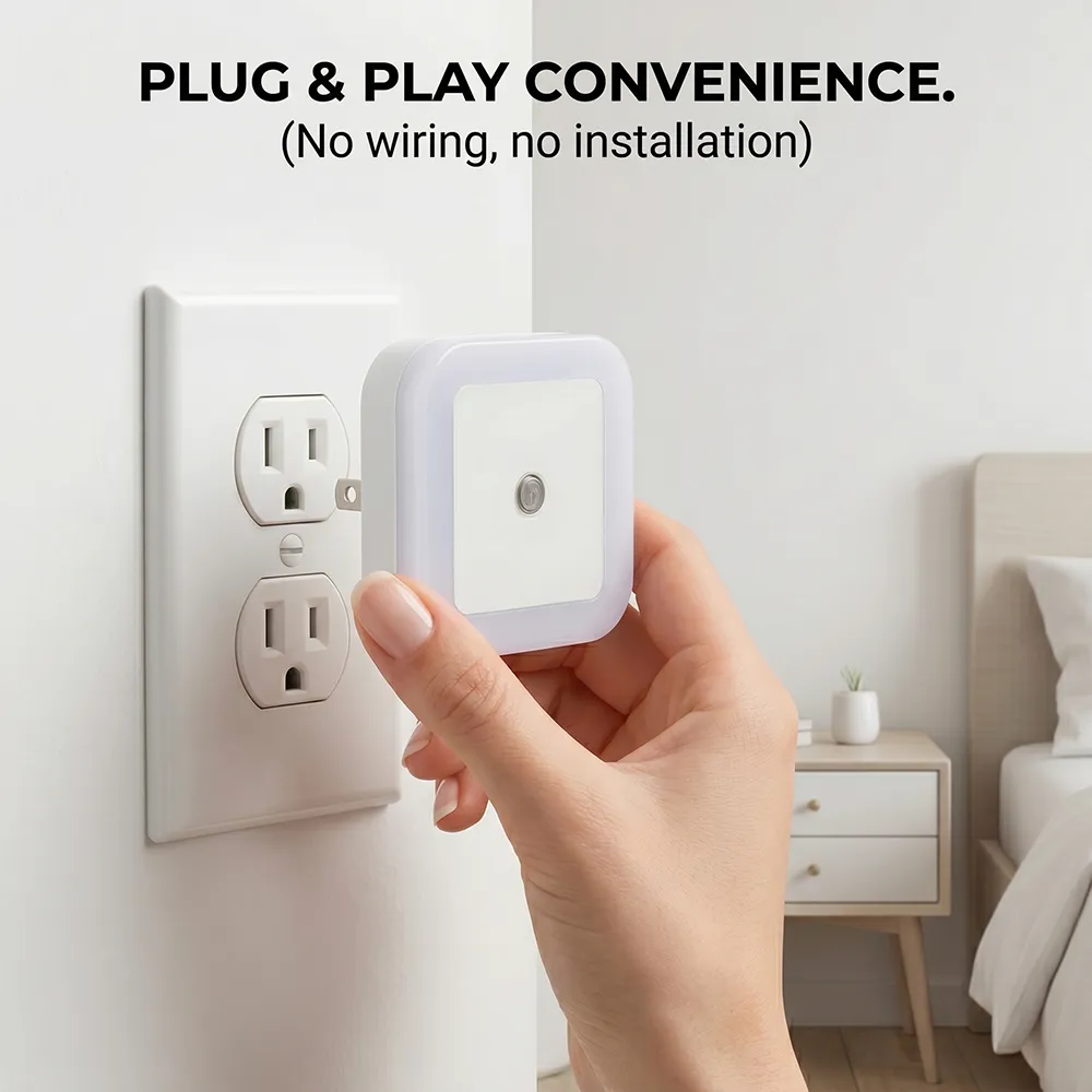 🌙 Plug-in LED night light with automatic sensor function – soft light, adjustable brightness