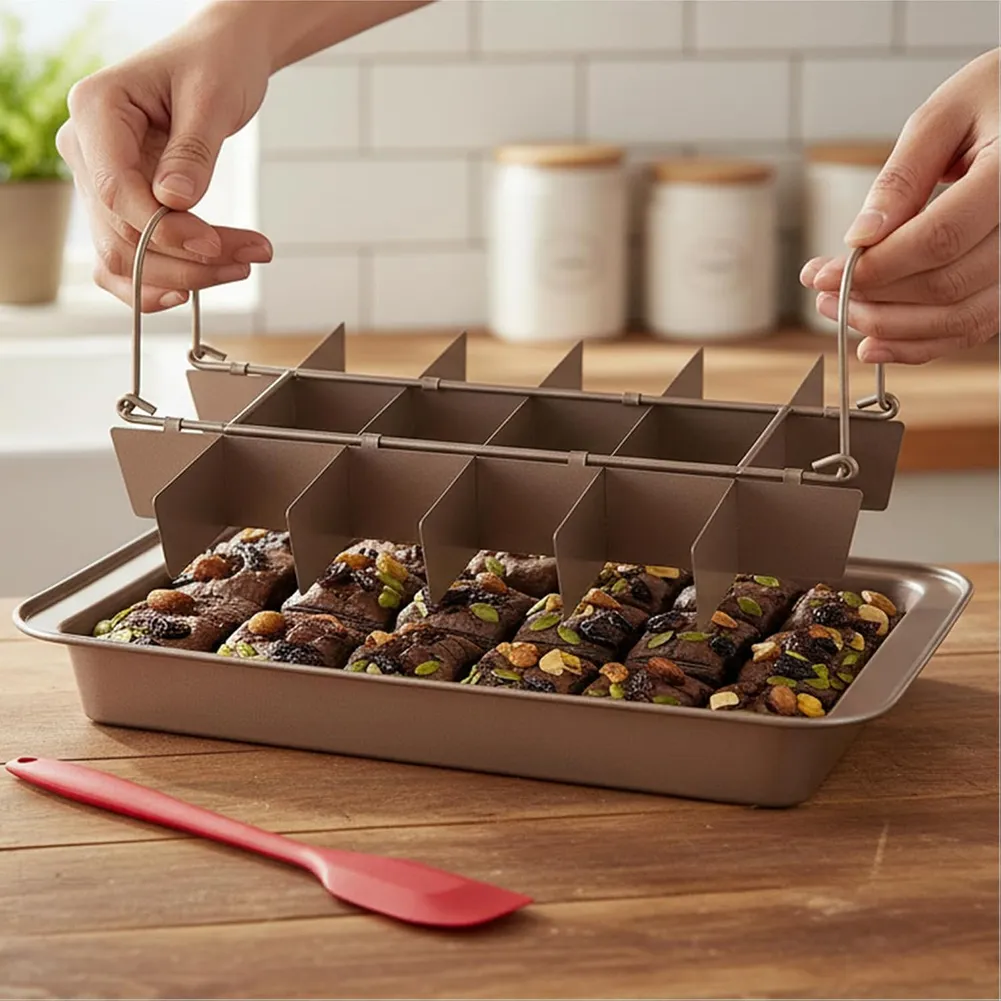🍫 Non-Stick Brownie Pan with Divider