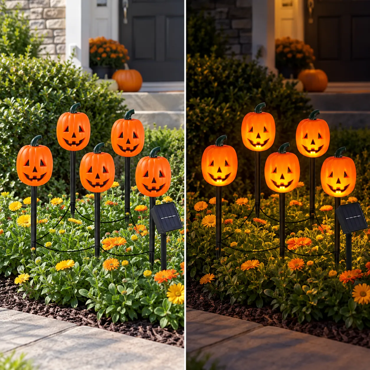 Nostalgic Solar Pumpkin Pathway Lights – 5-Piece Set