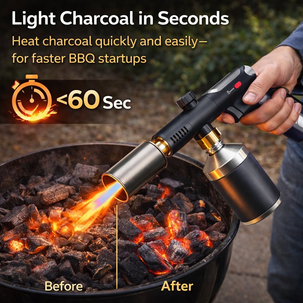 Adjustable High-Heat Propane Torch with Safety Lock