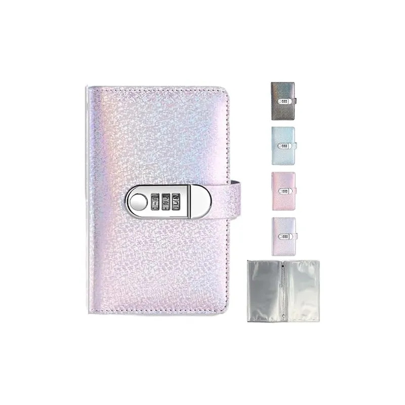 Holographic Glitter Locking Cash Savings Binder