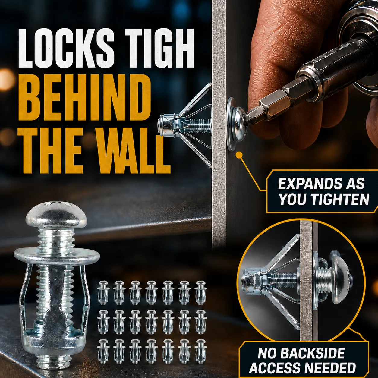 25-Piece Jack Nut Kit for Hollow Walls & Thin Metal