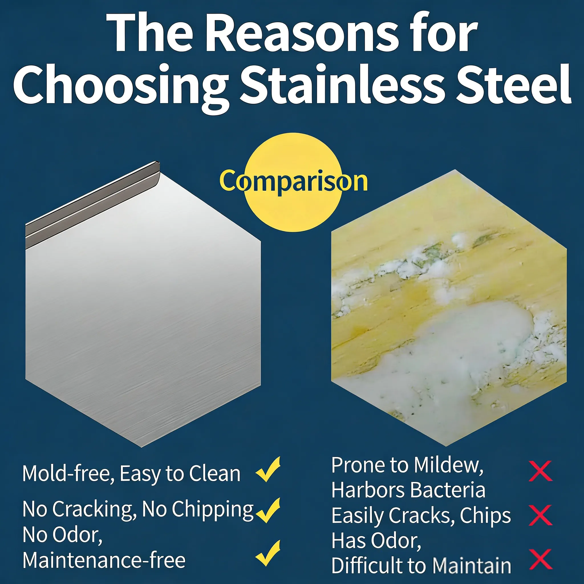 🔪Stainless Steel Cutting Board: Protect your family’s health with a non-porous, odor-resistant surface that never cracks.