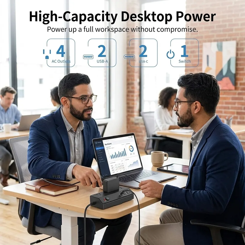 🔌 Clip-on Desktop Power Strip: Stop crawling under furniture to find a plug; bring 8 charging ports directly to your workspace level. 💻