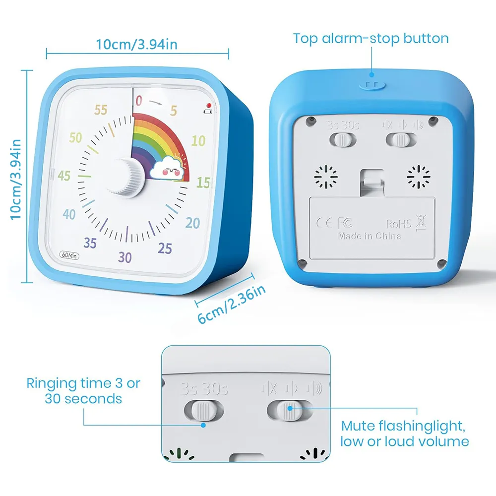 🌈 Visual Countdown Timer with Protective Case
