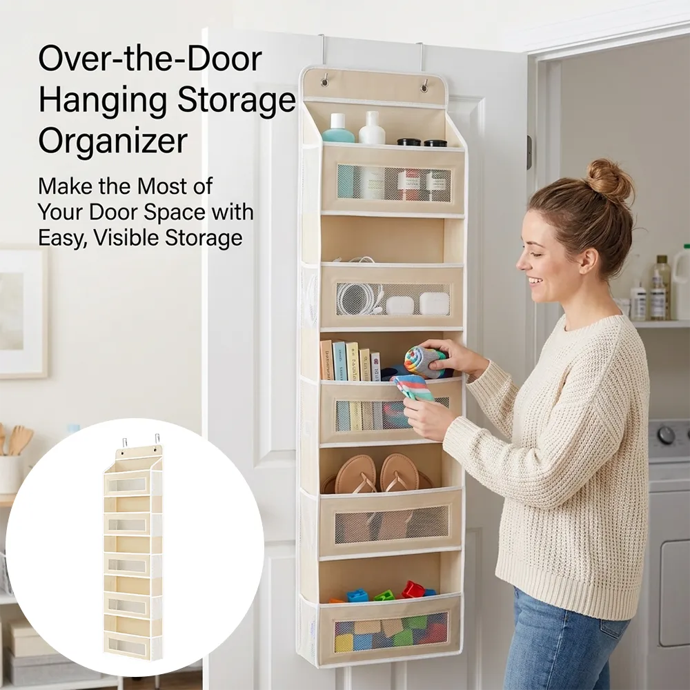 Door Hanging Storage: Turn unused door space into a neat pantry or closet without any drilling. 🚪