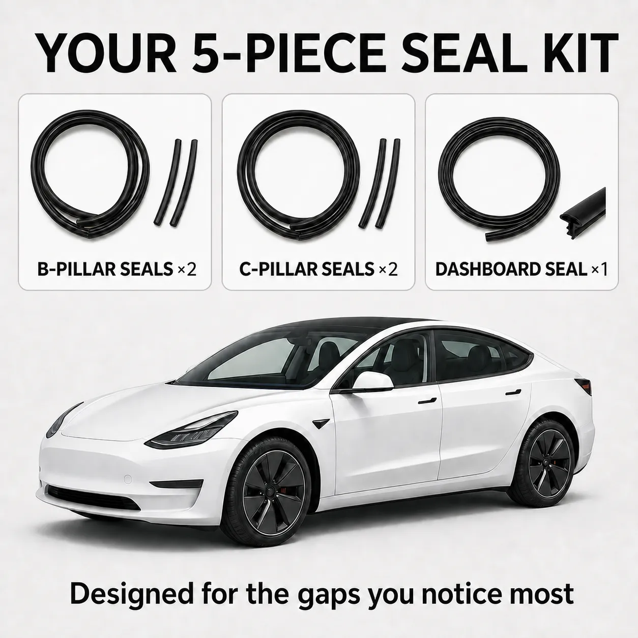 5-Piece Car Seal Strip Kit for a Quieter, Cleaner Cabin