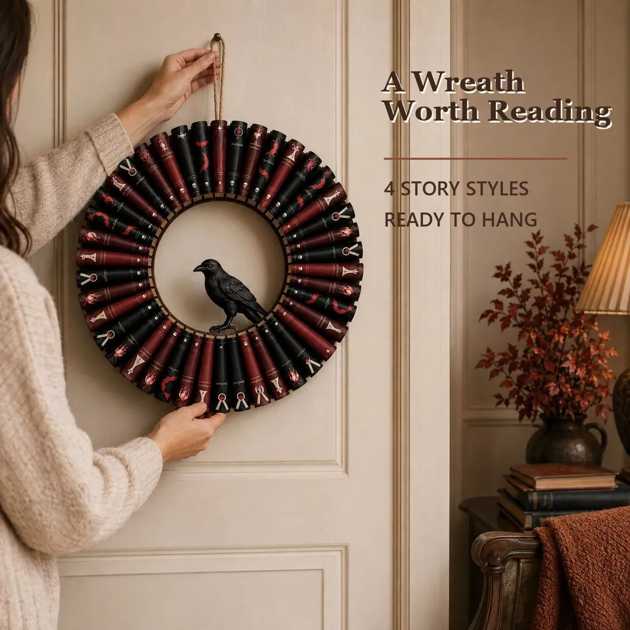Decorative Book Door Wreath