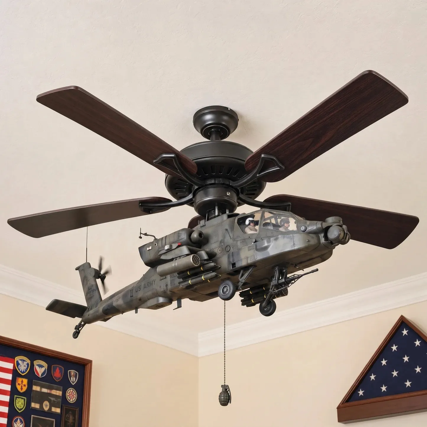 Military Helicopter Ceiling Fan Attachment Decor