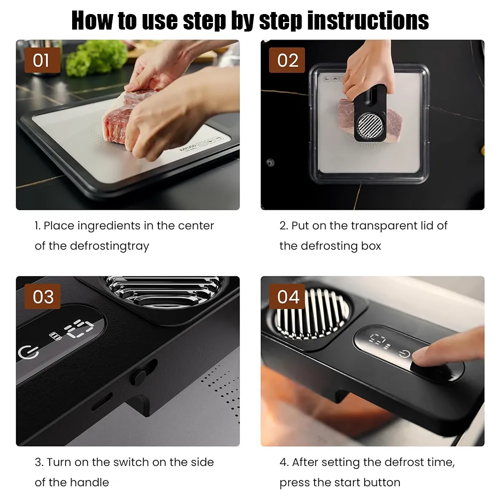 🥩 Smart Defrosting Tray Box with Lid
