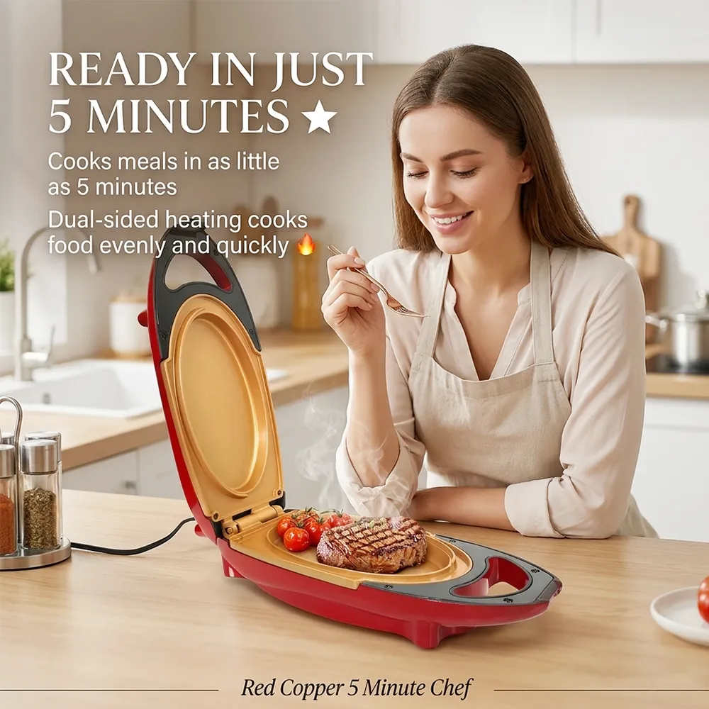 🍳 Electric 5-Minute Chef Frying Pan Cook Healthy Meals In 5 Minutes: Non-Stick Electric Pan — No Heavy Scrubbing, No Stove Required! 🍳⚡