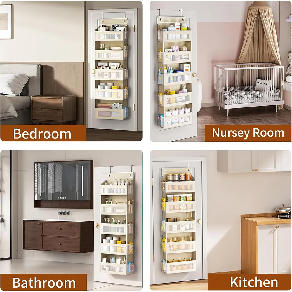 Door Hanging Storage: Turn unused door space into a neat pantry or closet without any drilling. 🚪