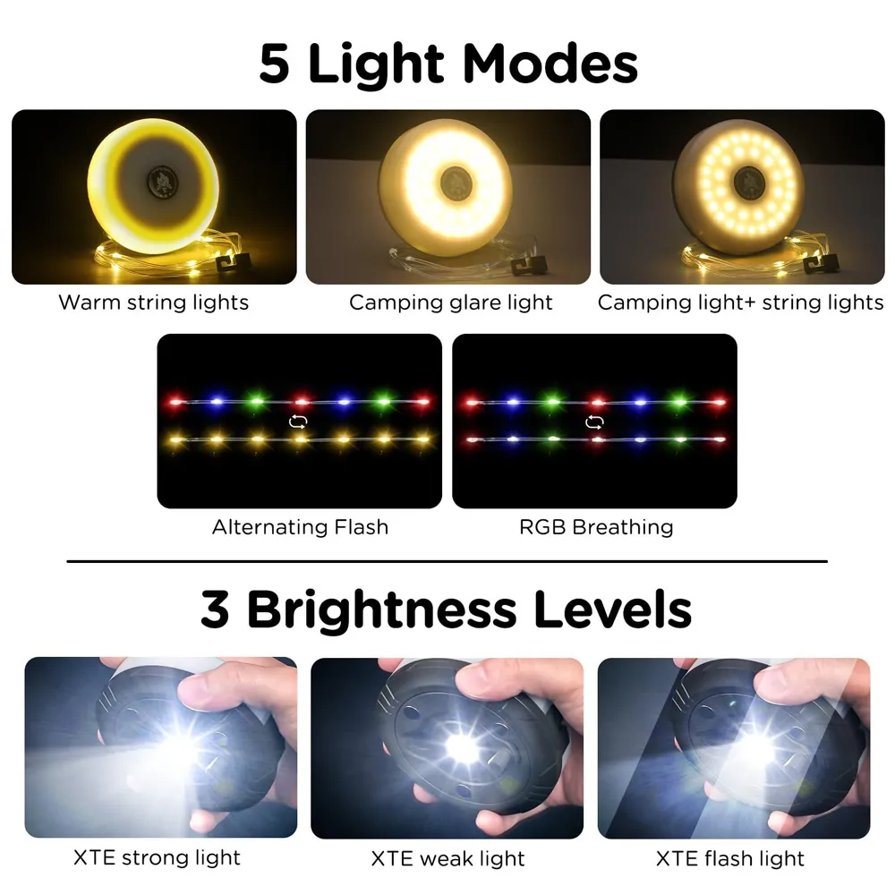 4-in-1 Camping String Lights: Light up your entire campsite and keep your devices charged with one portable unit ⛺