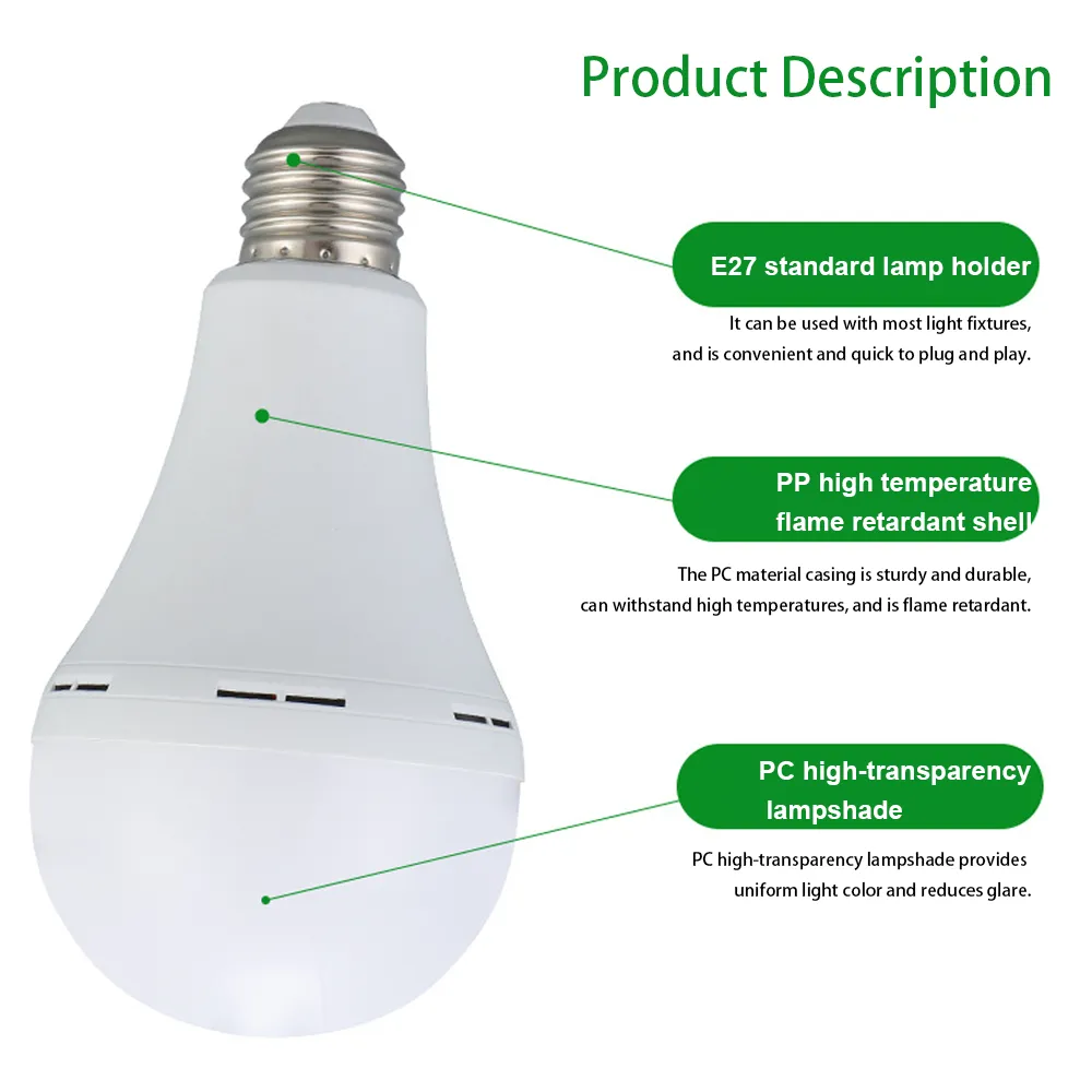 💡🔋Rechargeable Emergency Light Bulb with Backup Power