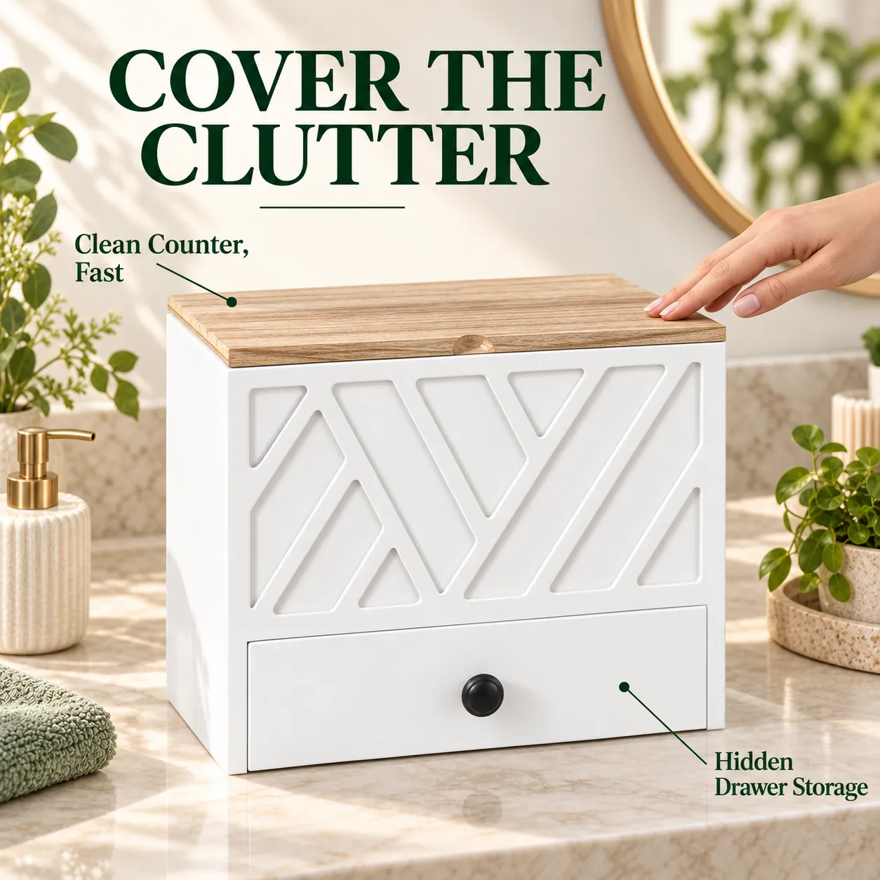 Two-Tier Wooden Bathroom Organizer