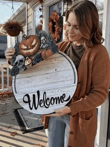 Interchangeable Seasonal Welcome Door Sign Set