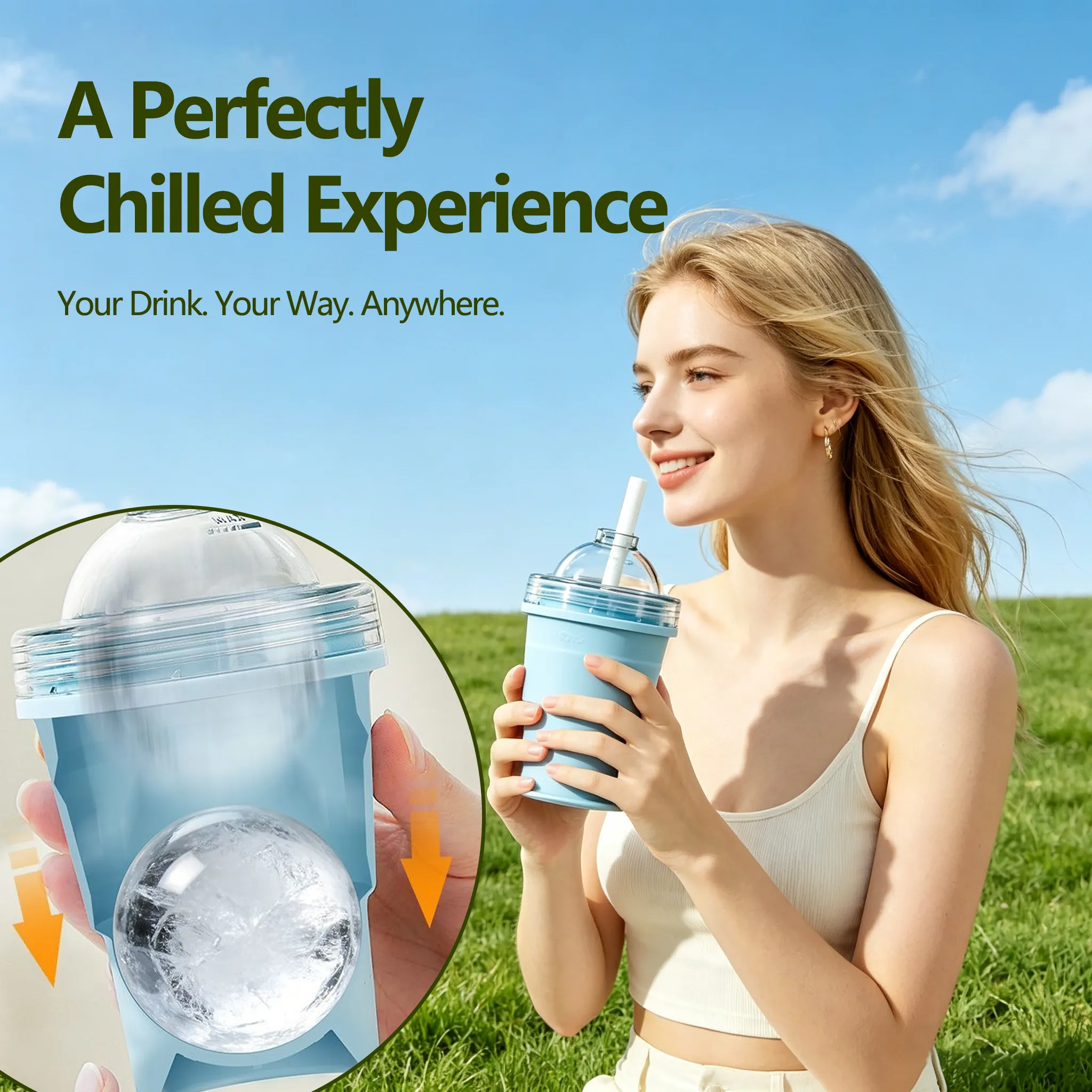 🧊 Foldable Ice Ball Cup: Save freezer space and enjoy slow-melting ice for perfect sipping. ❄️