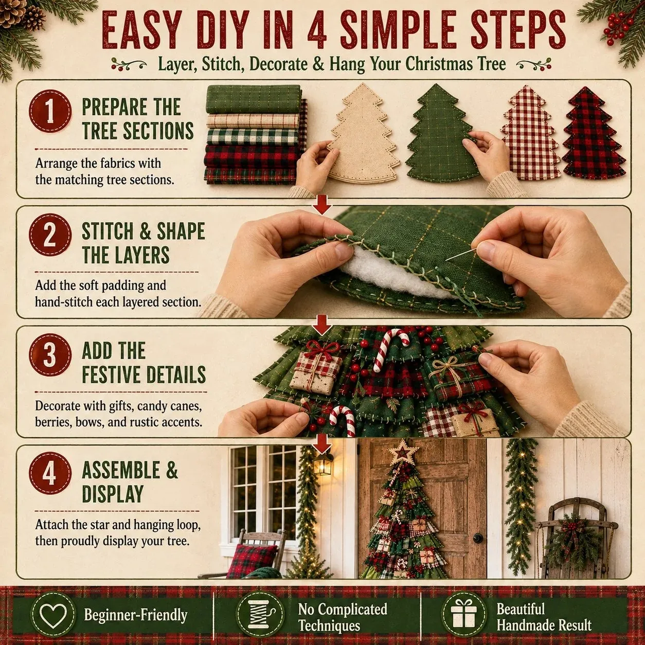 Make Your Own Oversized Patchwork Christmas Tree Door Hanging Kit
