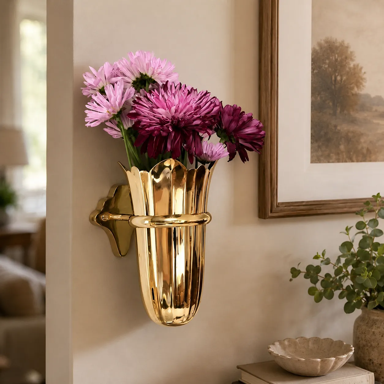 Luxury Gold Wall-Mounted Flower Vase
