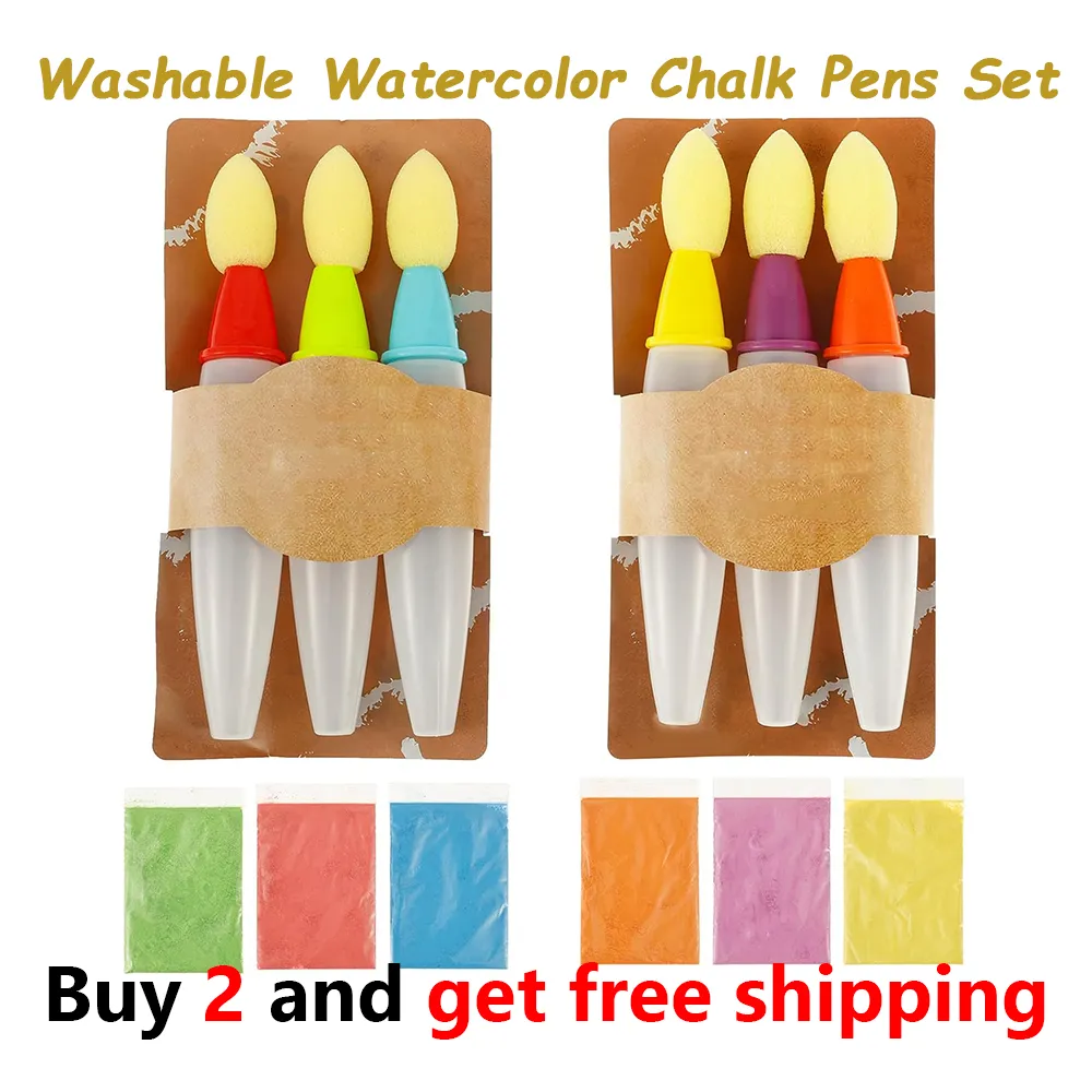 🎨 Washable Watercolor Chalk Pens Set (6 Pack)