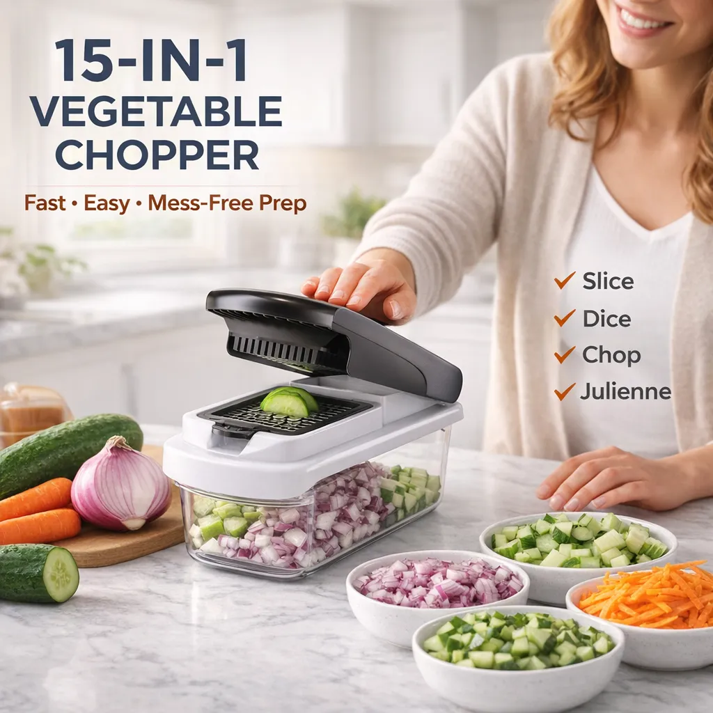 🥗 15-in-1 Vegetable Chopper 🔥
