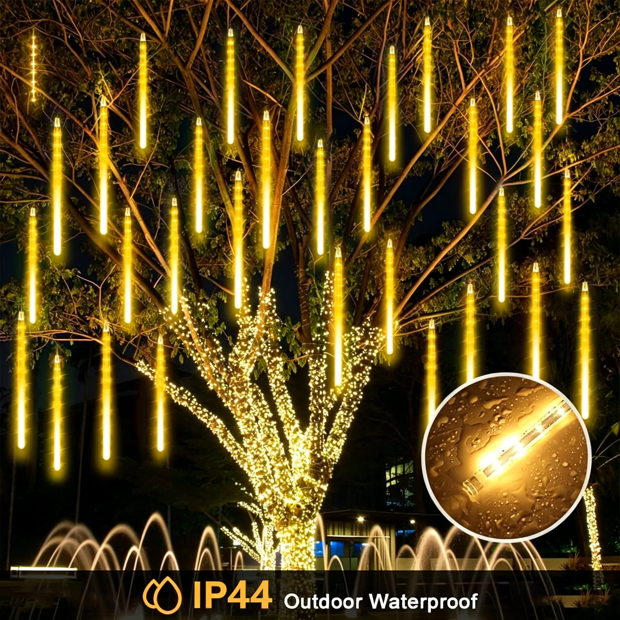 ✨ Meteor Shower LED Light Strings – Waterproof Outdoor Falling Rain Lights