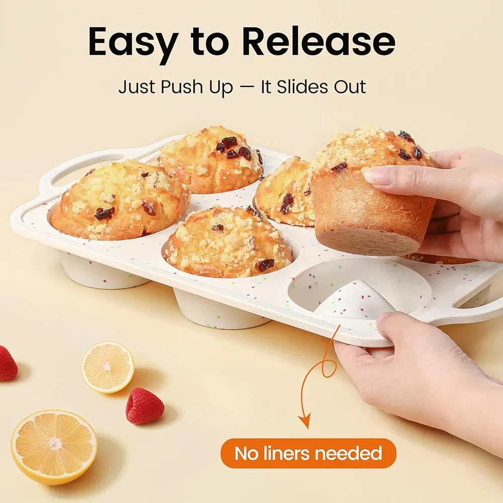 🧁 Extra Large Silicone Muffin Pan Set with Metal Frame (2-Pack/4-Pack)