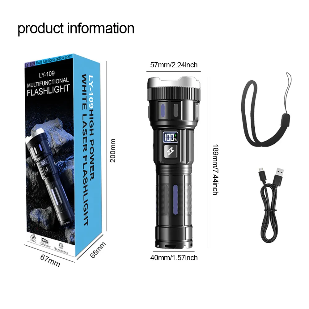 🔦 High-Brightness Flashlight: Cut through total darkness with a professional-grade beam that reaches over 500 meters.