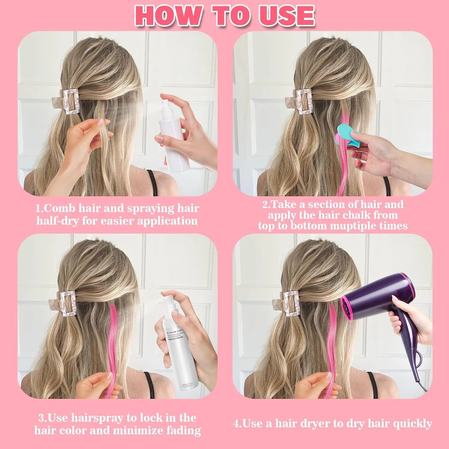 12-Color Temporary Hair Chalk Set