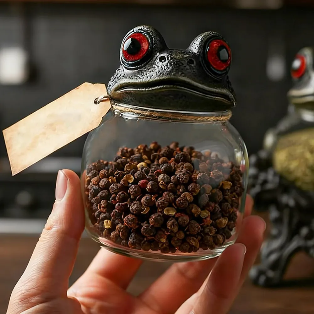 🐸 Gothic Frog Apothecary Spice Jar