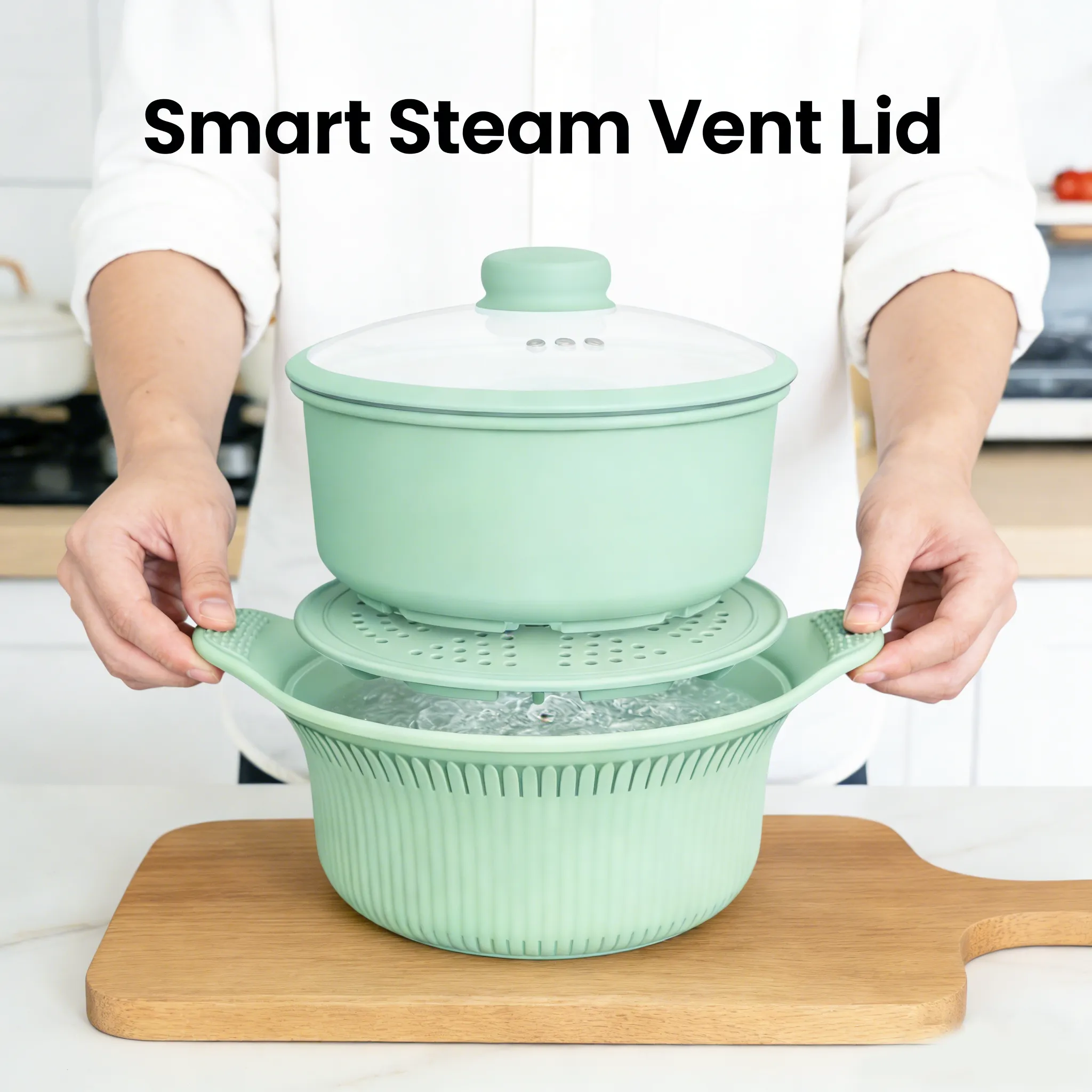 🍲Silicone Steamer Pot: Cook healthy, nutrient-rich meals in minutes using your microwave or oven.