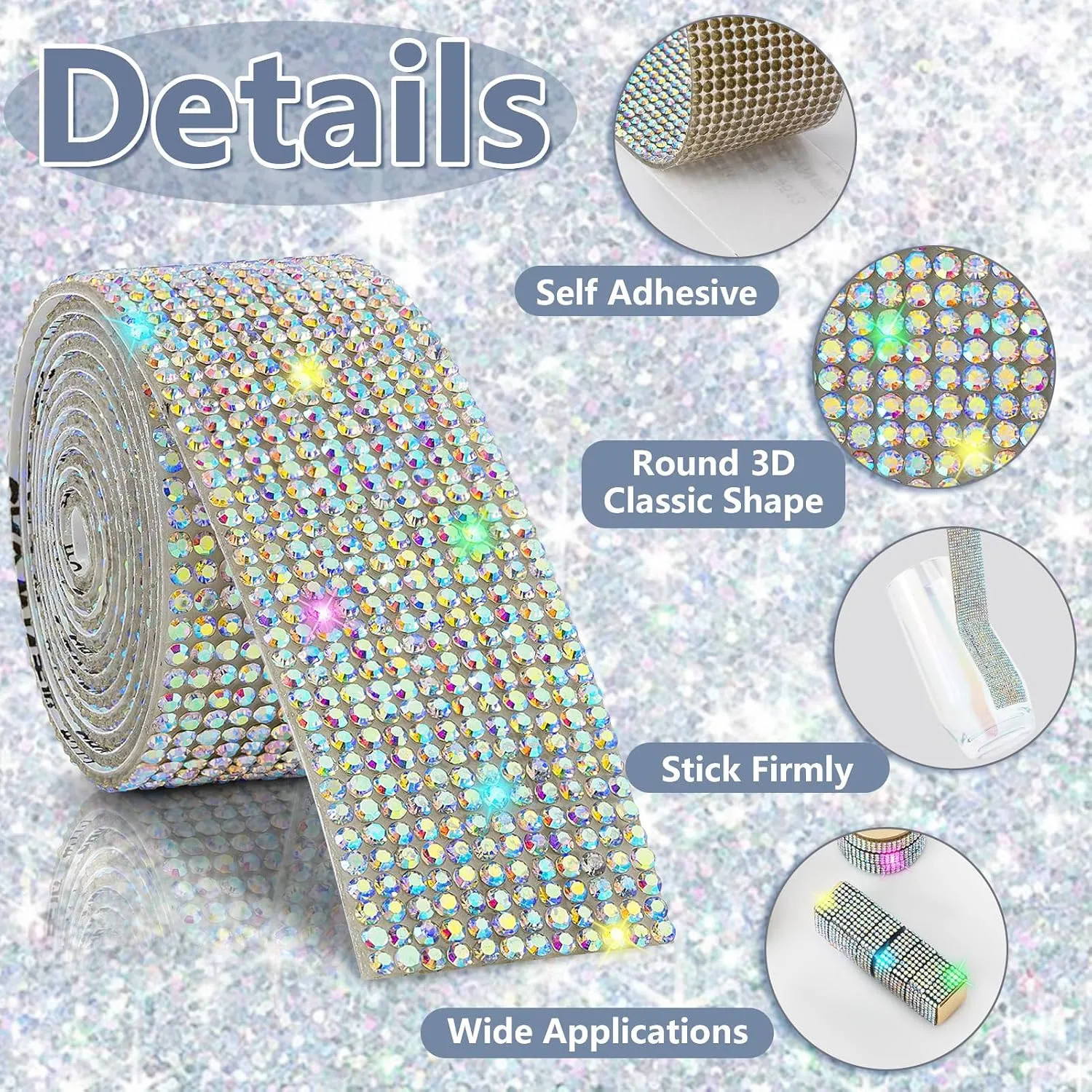 Peel-and-Stick Rhinestone Mesh Tape