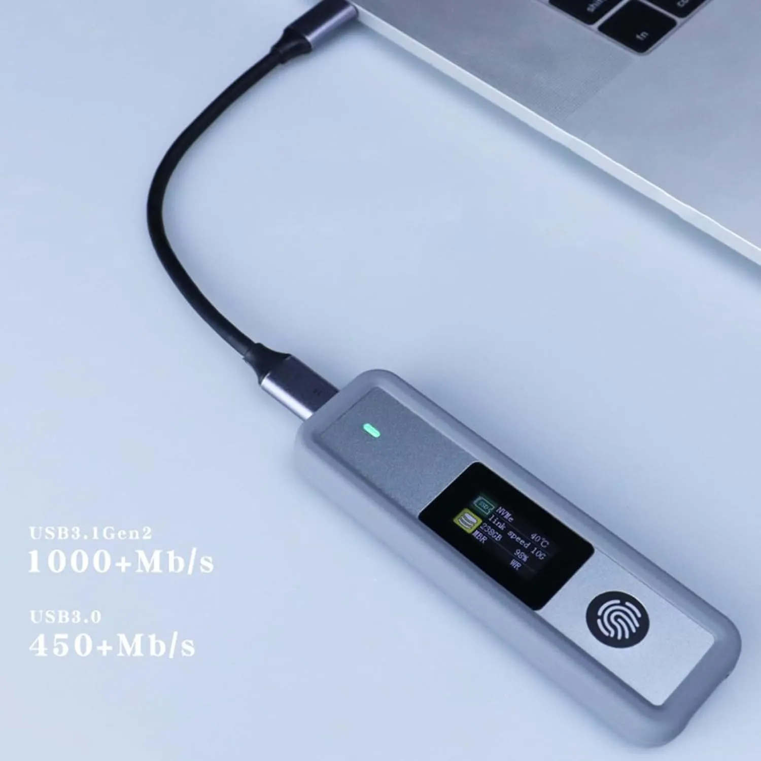 SecureTouch Visual Fingerprint M.2 SSD Enclosure