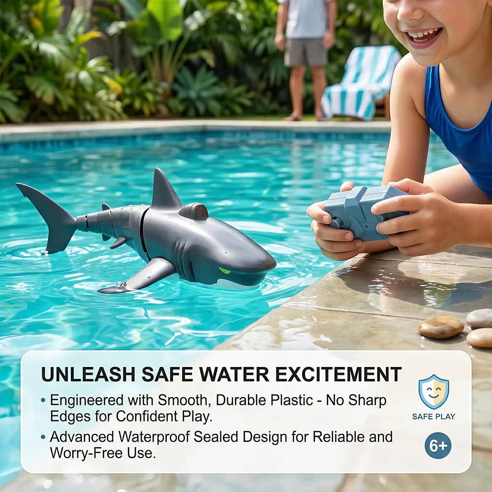 🦈💦2.4G Remote Control Shark Toy – Realistic Swimming RC Shark for Kids