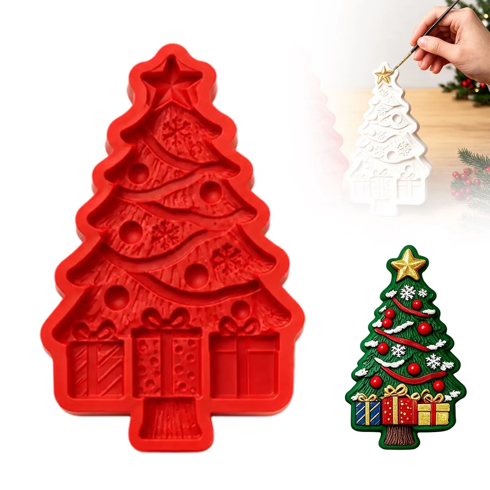 DIY Christmas Tree Silicone Mold for Paint-Your-Own Holiday Crafts