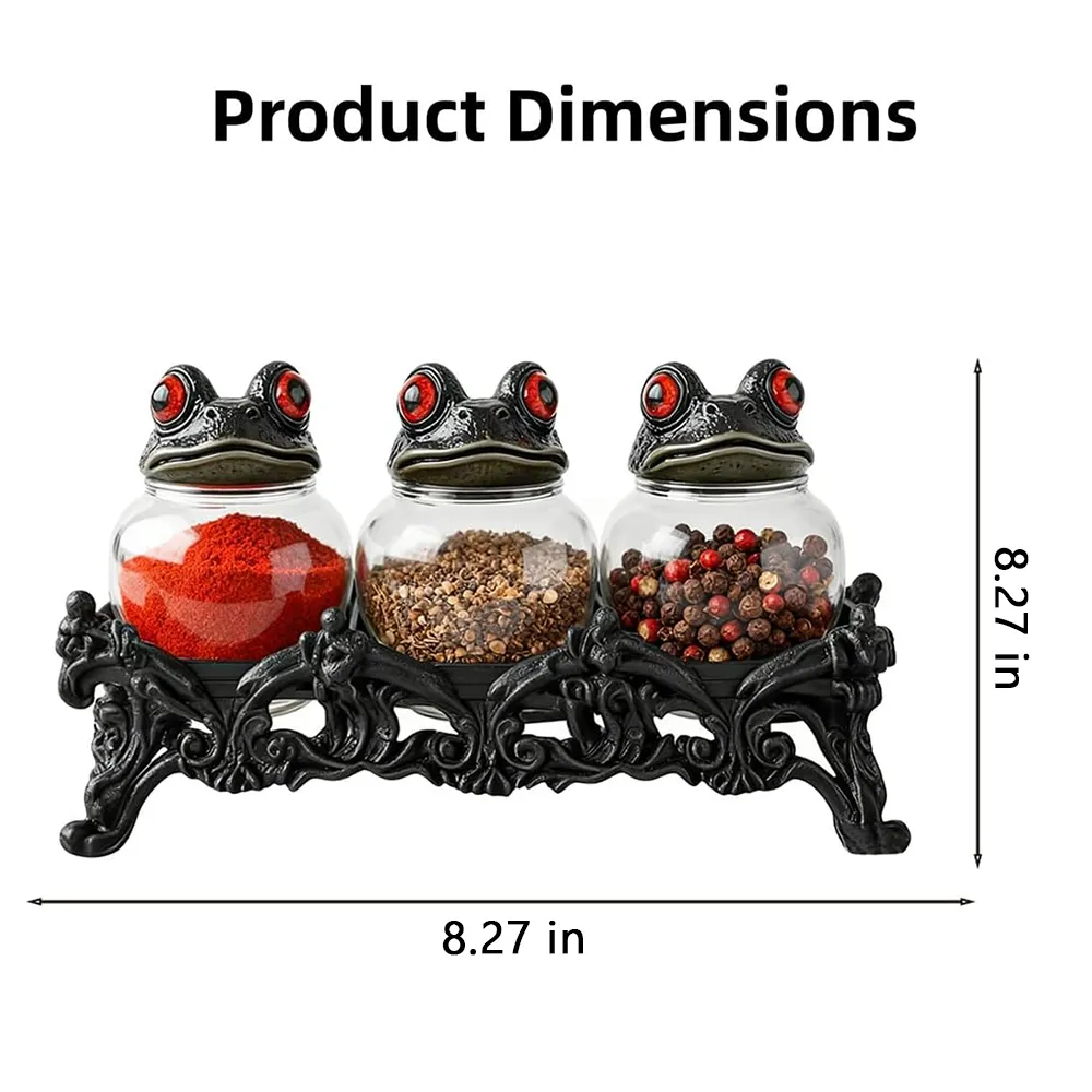 🐸 Gothic Frog Apothecary Spice Jar