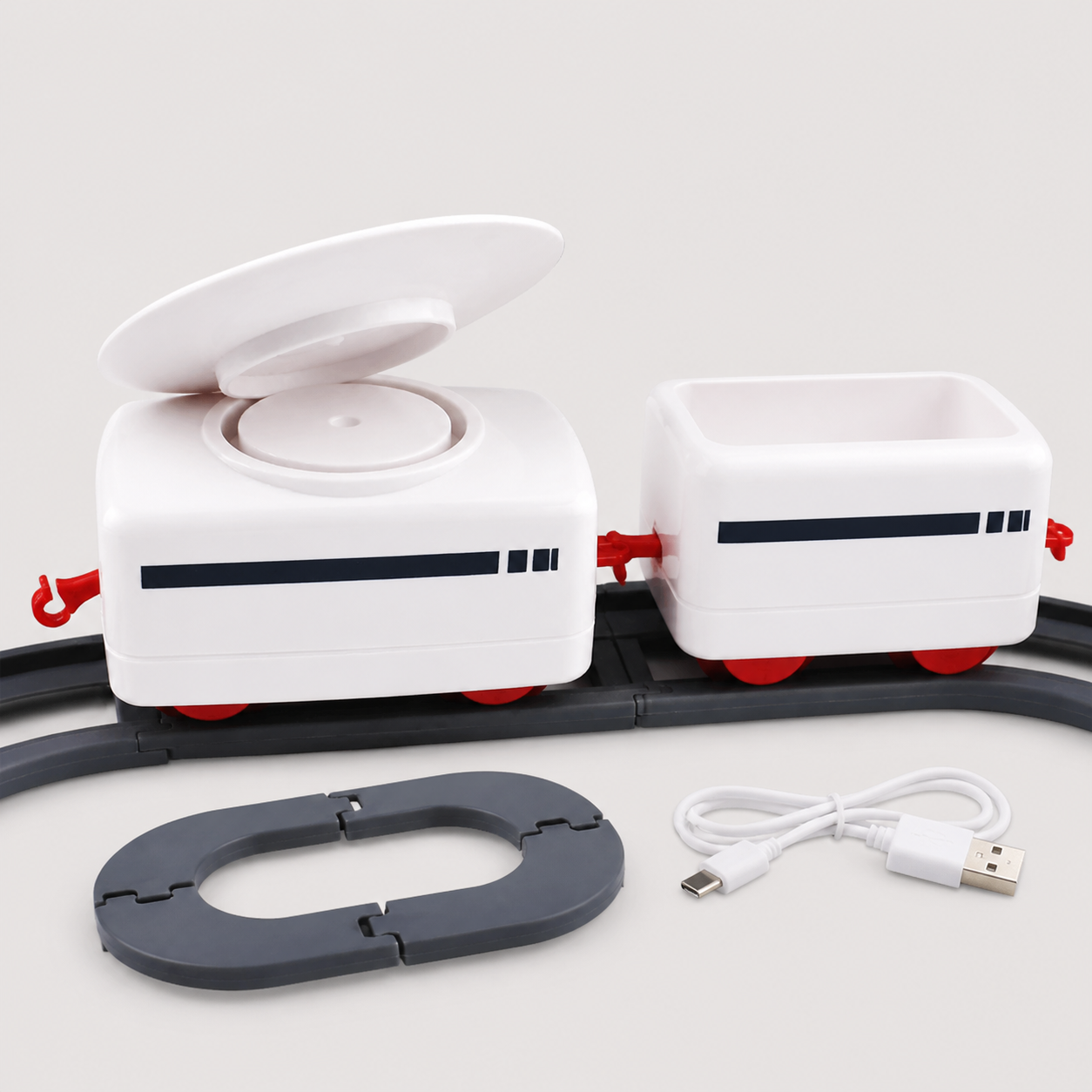 Rechargeable Five-Car Food Train Conveyor Set