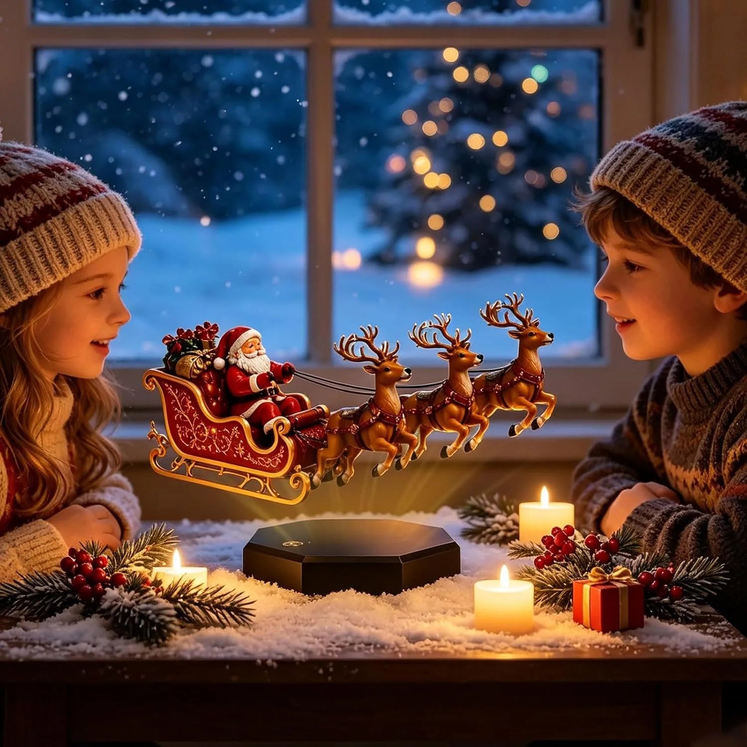 Floating Santa Sleigh Magnetic Levitation Christmas Display