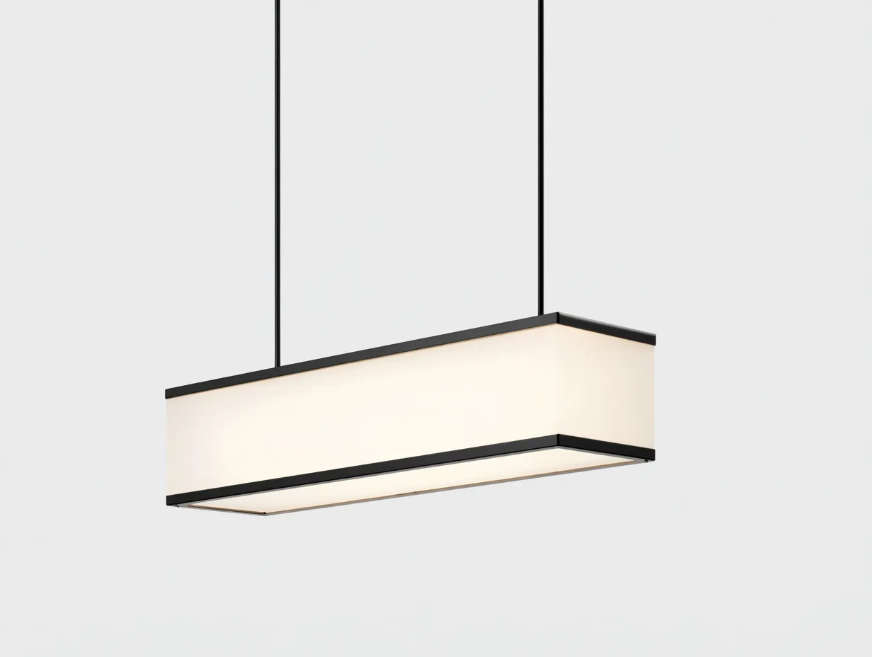 Lámpara Colgante 100x22x18 cm - aluminio y difusor opal color negro - diseño lineal para exterior-Zalinyhaven