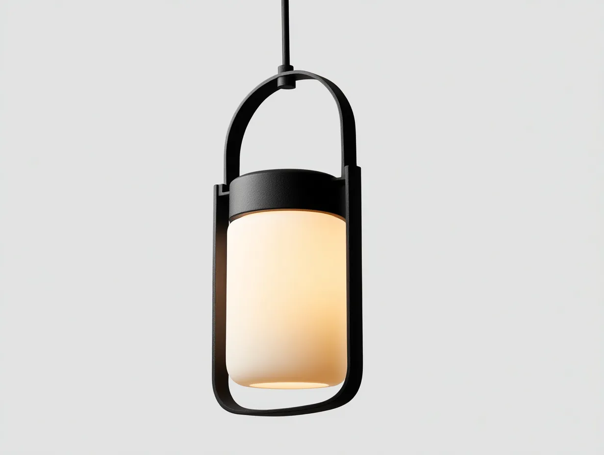 Lámpara Colgante 16x16x36 cm - metal y difusor opal color negro y blanco - diseño tubular para exterior-Zalinyhaven