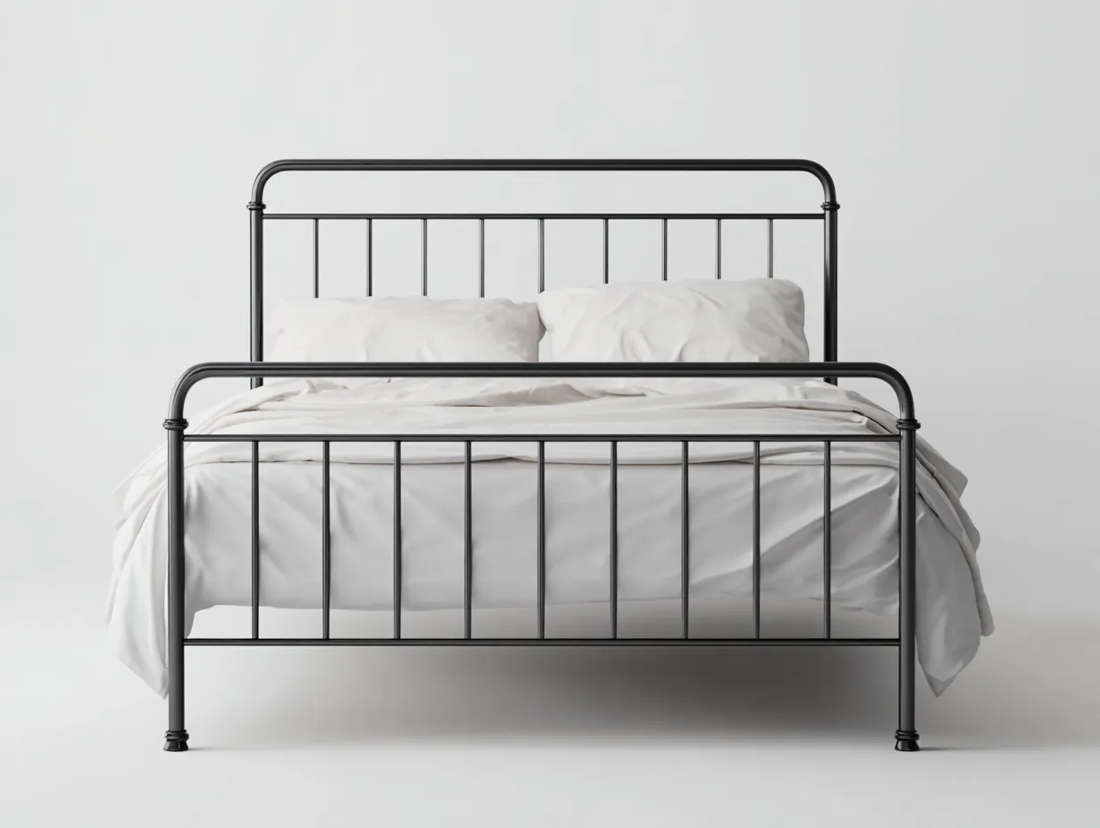 Cama Doble de metal 206 x 146 x 112 cm - negro - estilo industrial para dormitorio-Zalinyhaven