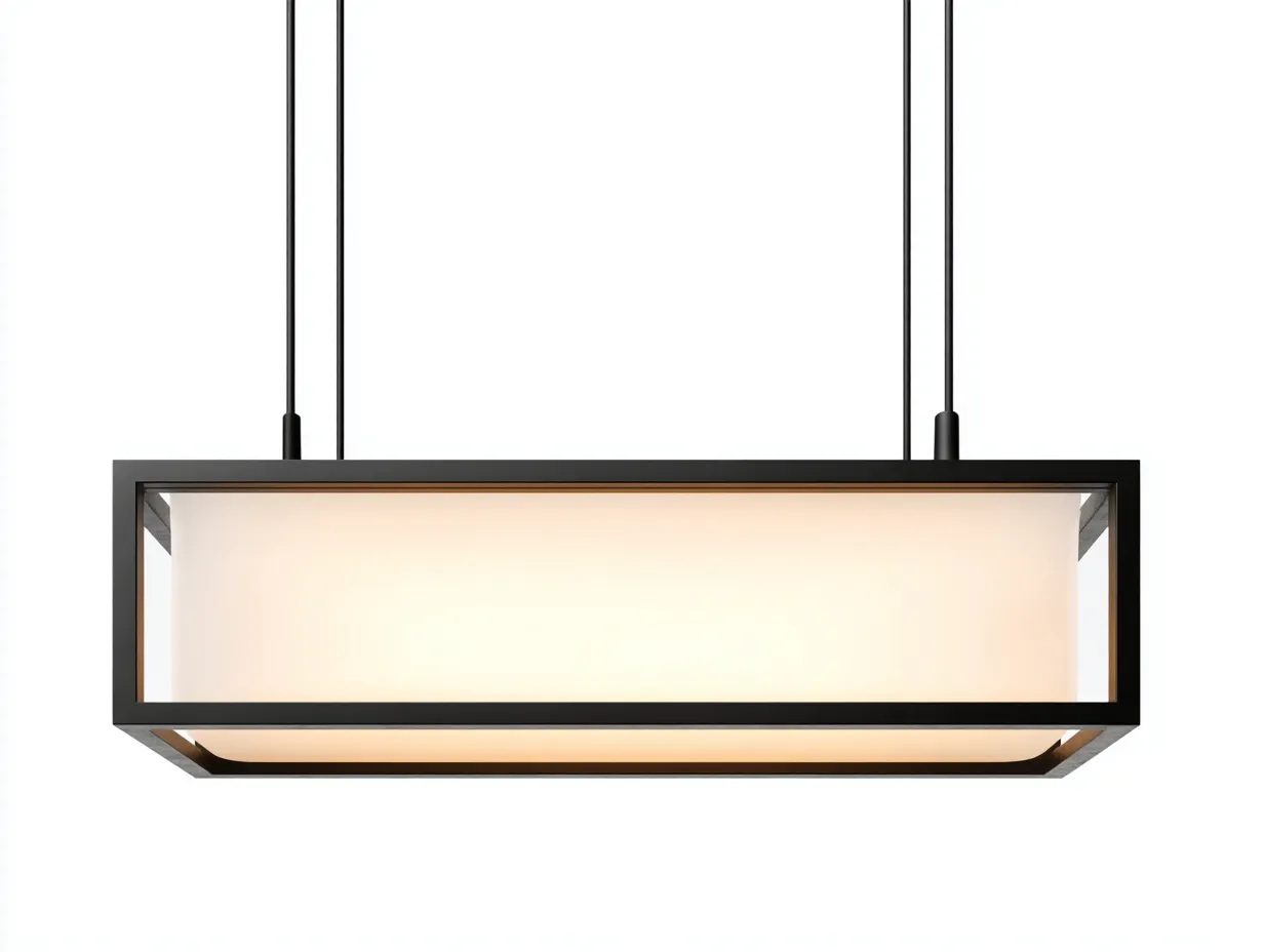 Lámpara Colgante 92x18x16 cm - aluminio y difusor acrílico - negro y blanco - diseño rectangular para exterior-Zalinyhaven