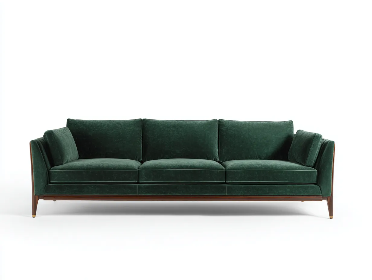 Sofá de Tres Plazas tela - verde - 228x88x78 cm - salón sofisticado-Vazosohaus
