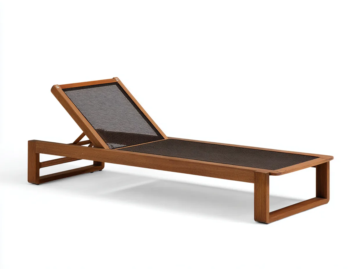 Tumbona de madera con ruedas 200x66x92 cm - madera natural - para exterior con respaldo regulable-Vazosohaus