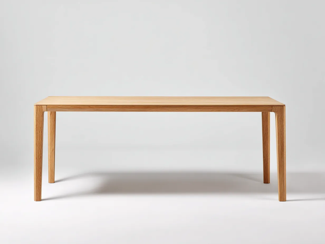 Mesa de Comedor rectangular de madera 180x90x76 cm - roble natural - estilo minimalista para comedor-Vazosohaus