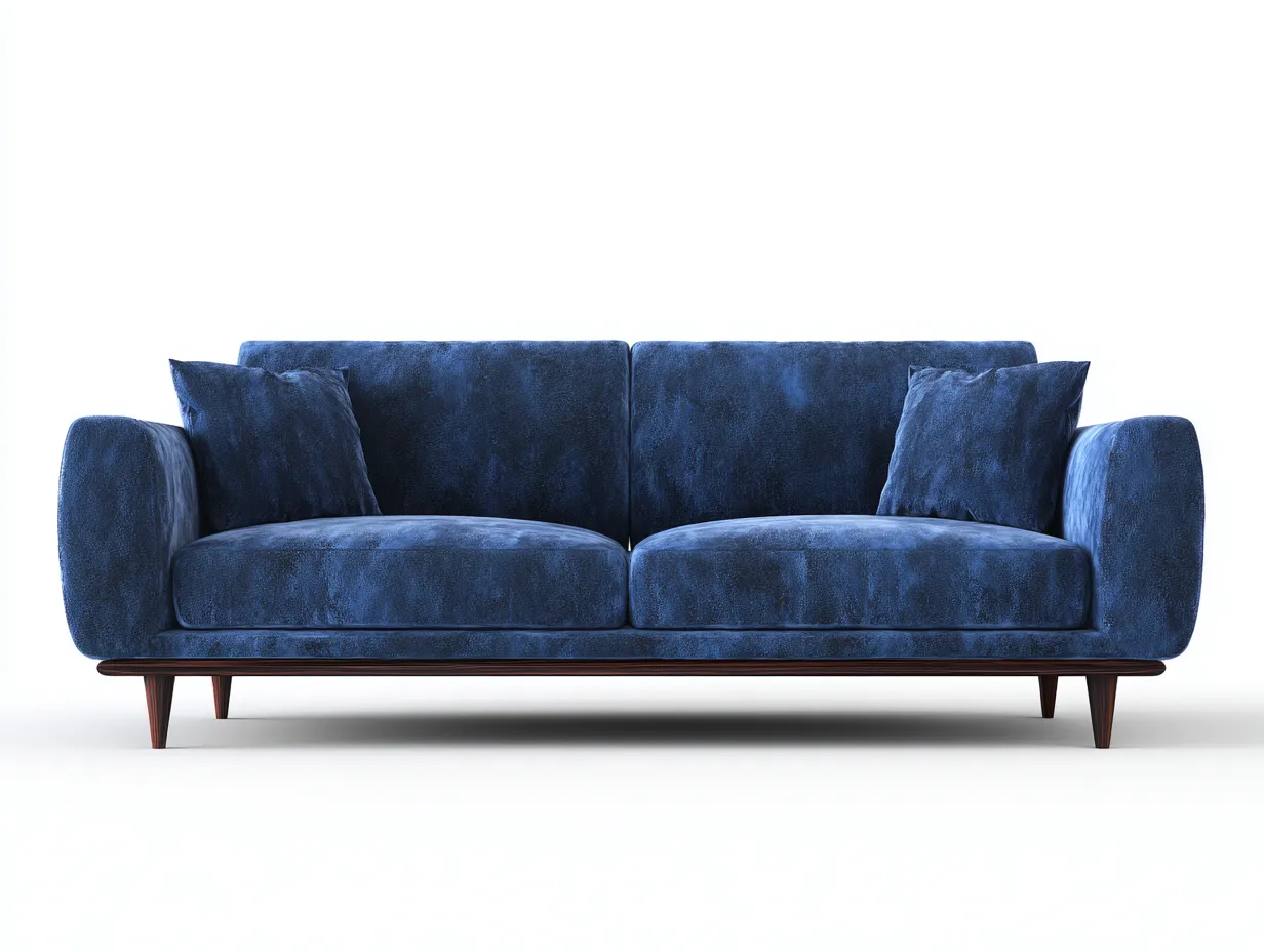 Sofá de Tres Plazas terciopelo azul 218x89x80 cm - salón moderno elegante-Vazosohaus